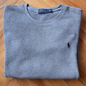 Polo Ralph Lauren- Beautiful Gray Waffle Knit Sweater sz L